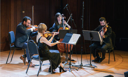 SLSO musicians playing string instruments during a chamber concert