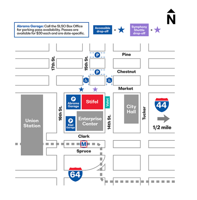 Stifel Theater Event Parking Map