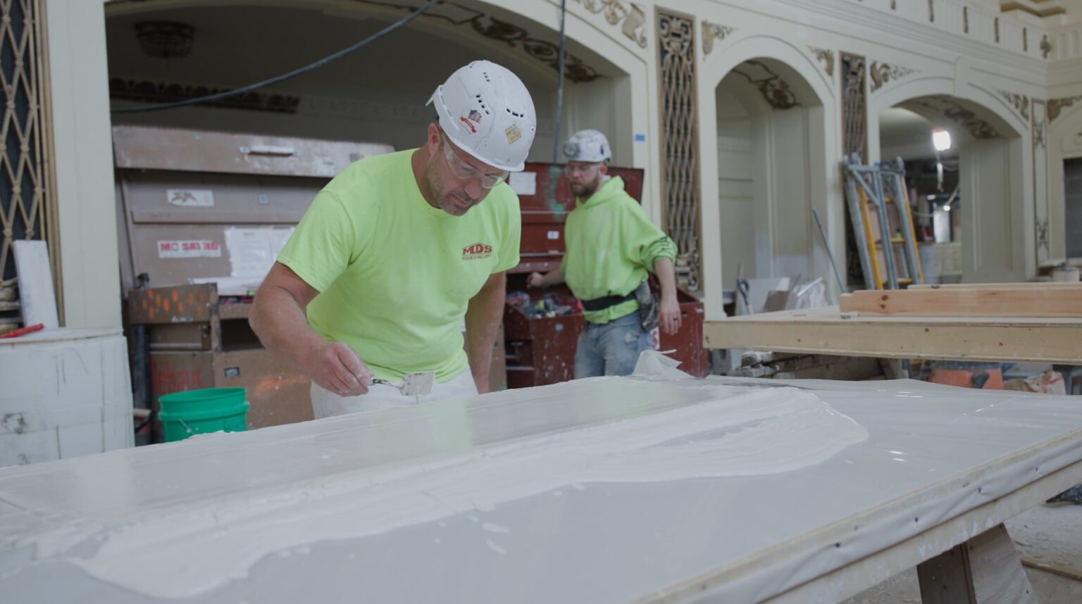 Powell Hall renovation: ornamental details are recreated on site